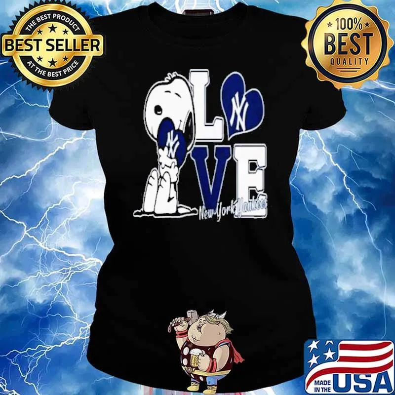 Peanuts Snoopy Love New York Yankees s Ladies tee
