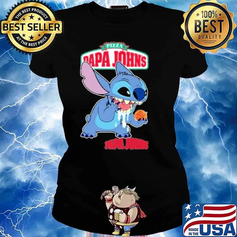 Pizza papa john's stitch eat s Ladies tee