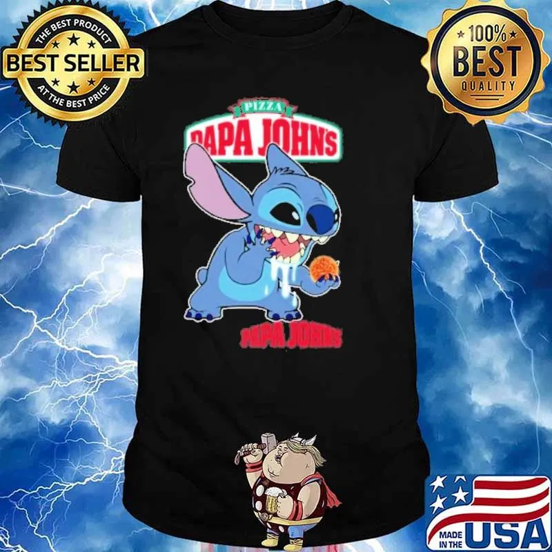 Pizza papa john's stitch eat shirt