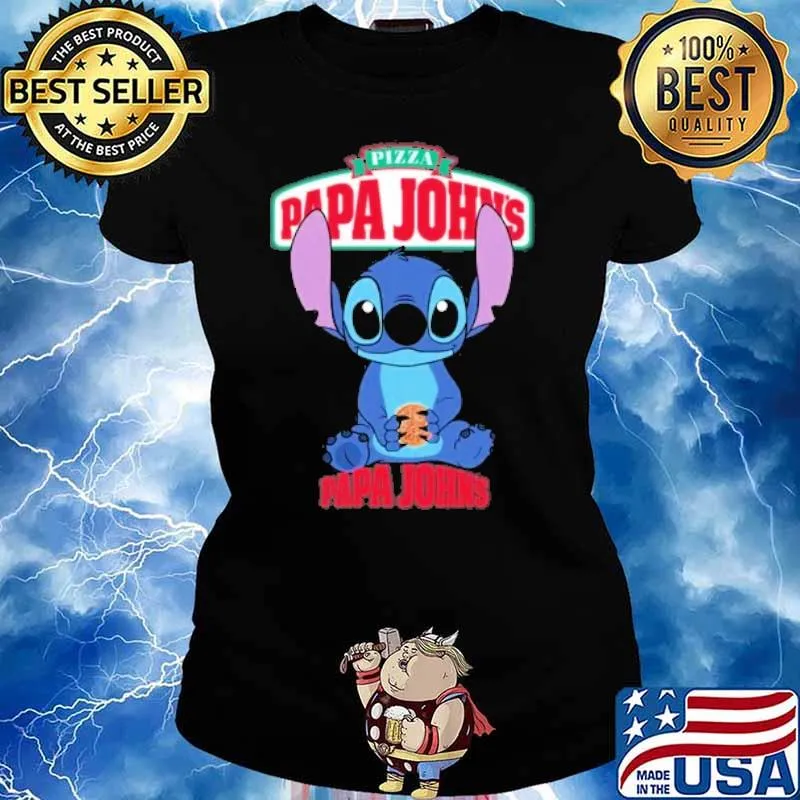 Pizza papa john's Stitch hug s Ladies tee