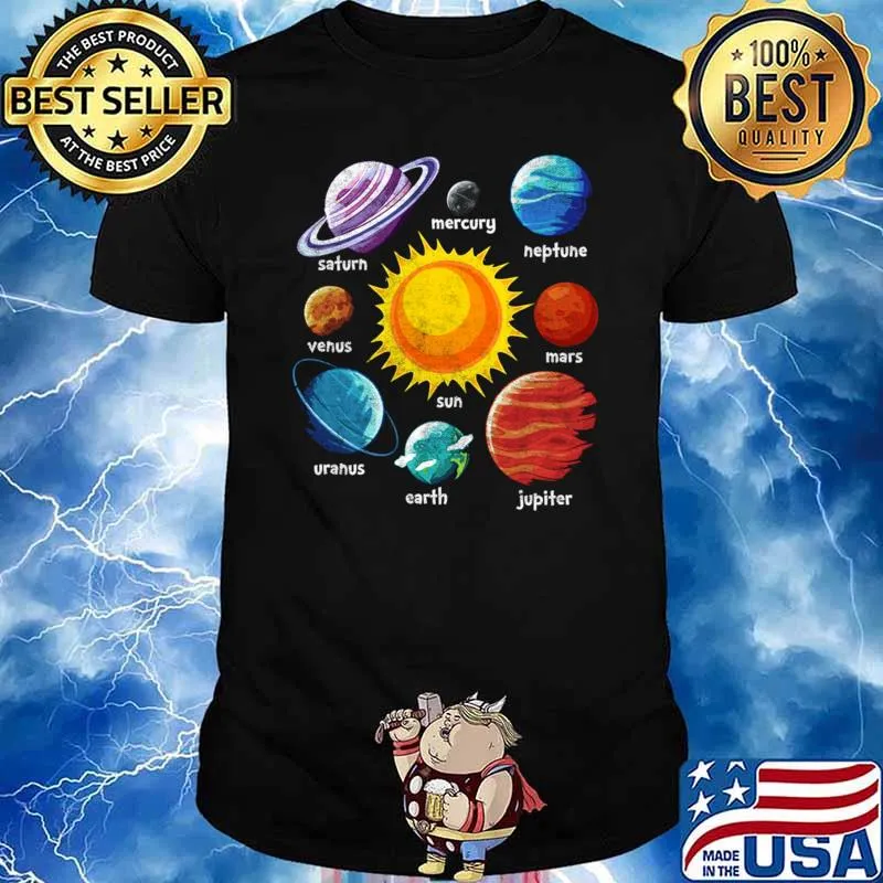 Planets And Sun Solar System Astronomy T-Shirt