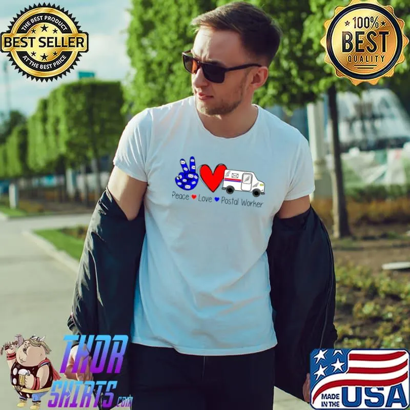 Postal Love USPS Postal Worker High Hand Heart Red Car T-Shirt