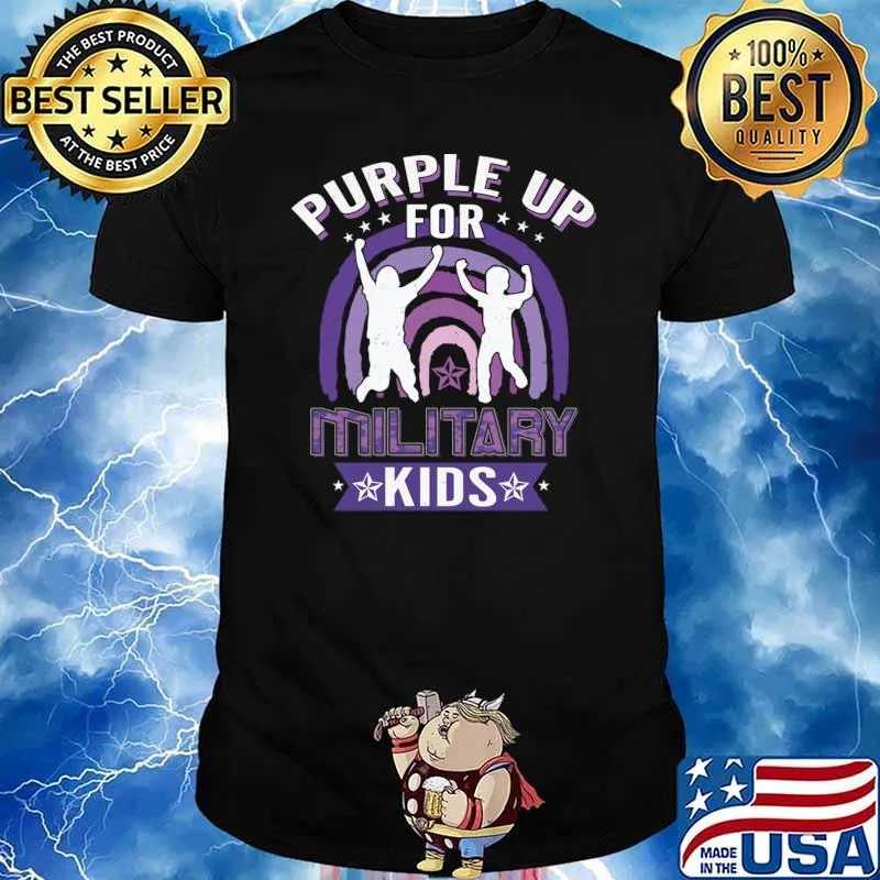 Purple Up For Military Kids Military Child Month Rainbow T-Shirt