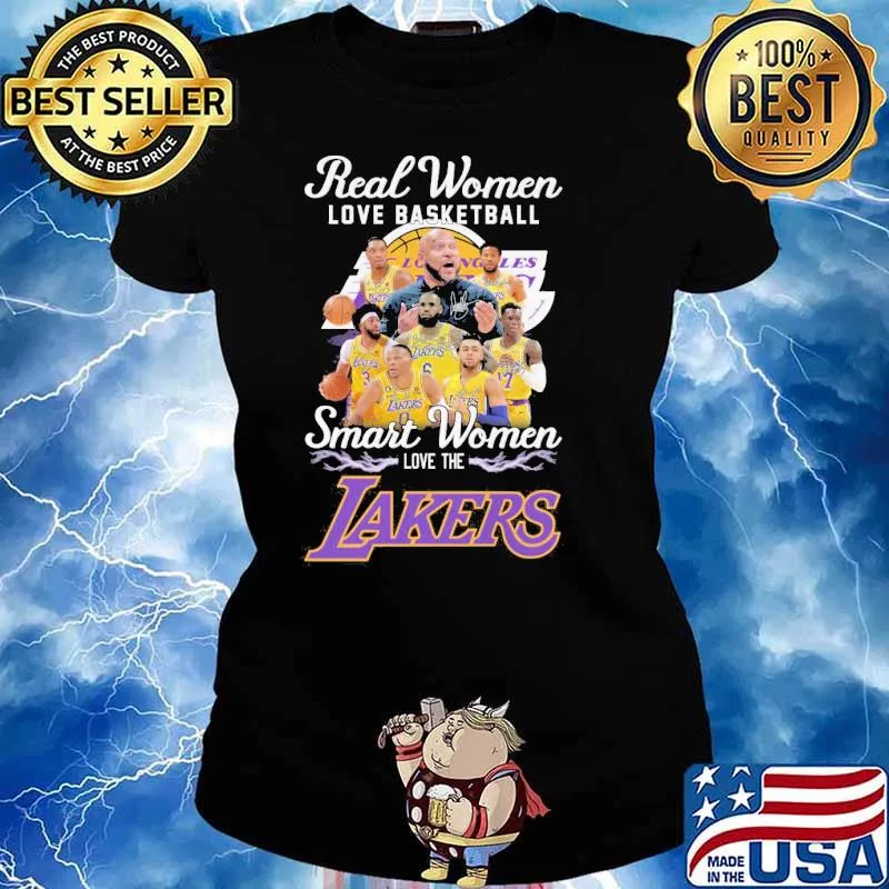 Real women love basketball smart women love the Lakers signatures s Ladies tee