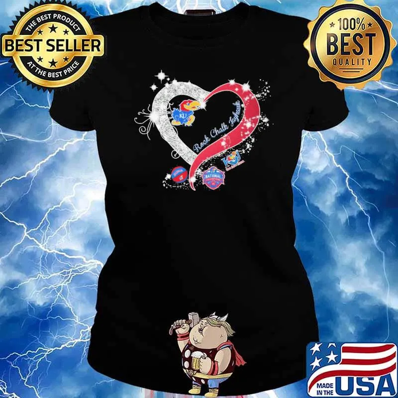 Rock chalk Jayhawk national diamond heart s Ladies tee