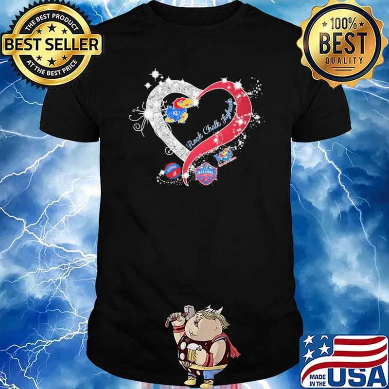 Rock chalk Jayhawk national diamond heart shirt