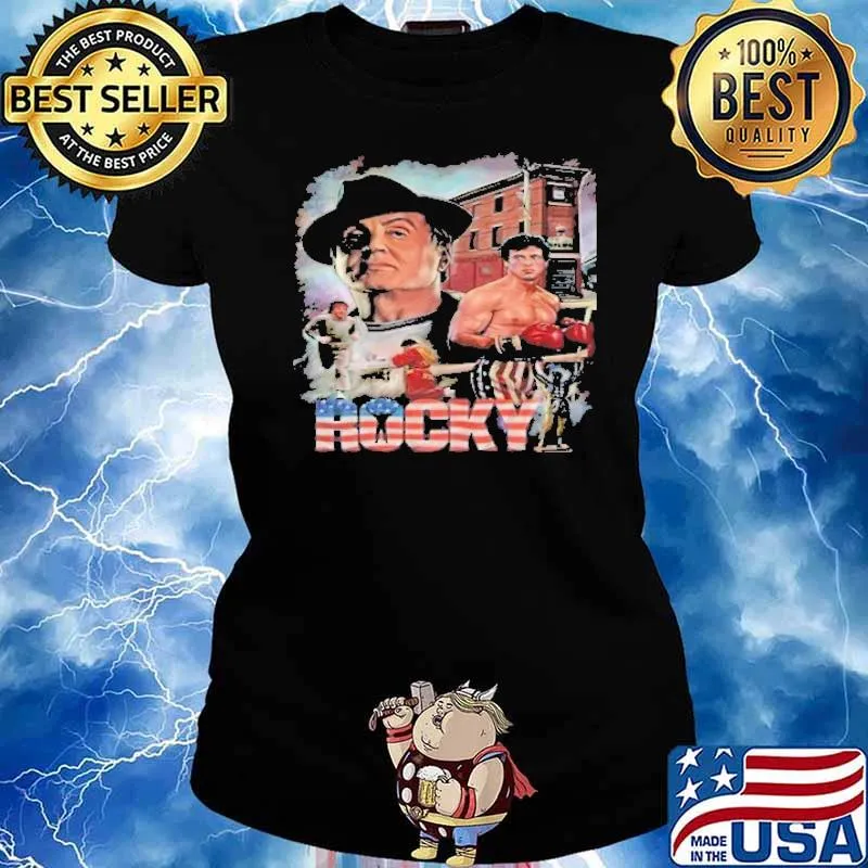 Rocky boxing America flag s Ladies tee