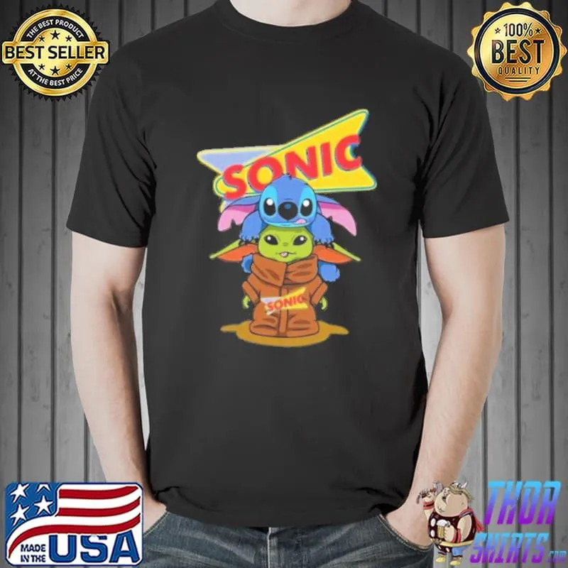 SONIC DRIVE-IN Stitch and Baby yoda shirt