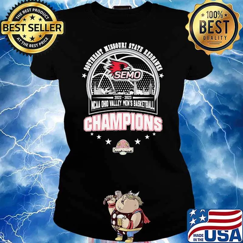 Southeast Missouri State Redhawks Semo 2022-2023 NCAA Ohio valley men's basketball champions s Ladies tee