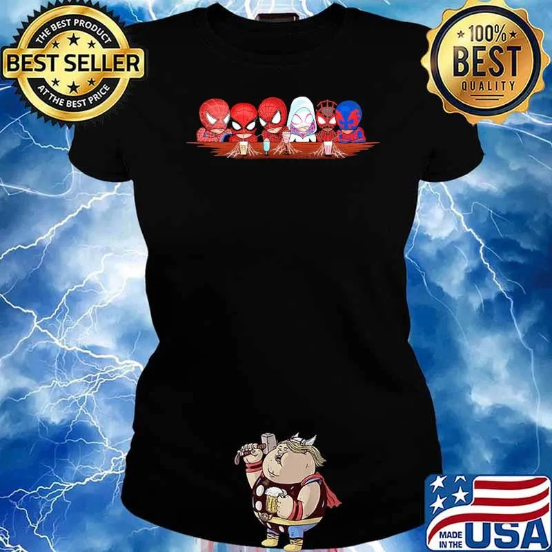 Spider Friends spiderman drink together s Ladies tee