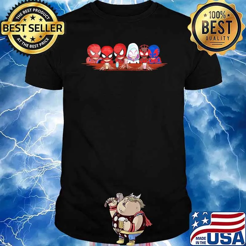 Spider Friends spiderman drink together shirt