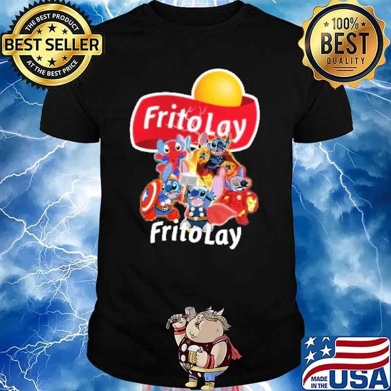 Spider man Captain America Thor stitch Frito Lay shirt