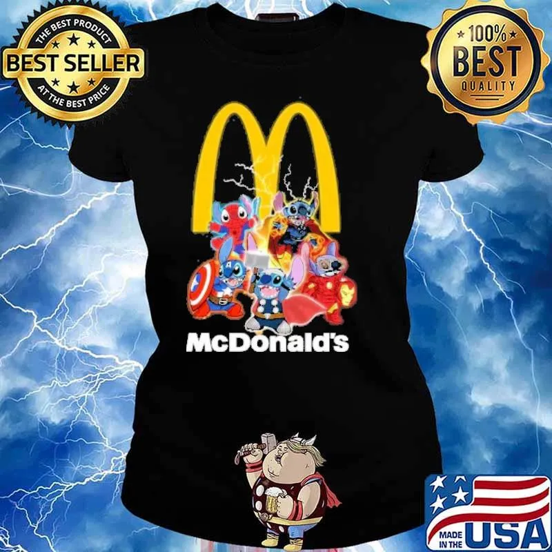 Spider man Captain America Thor stitch McDonald's s Ladies tee