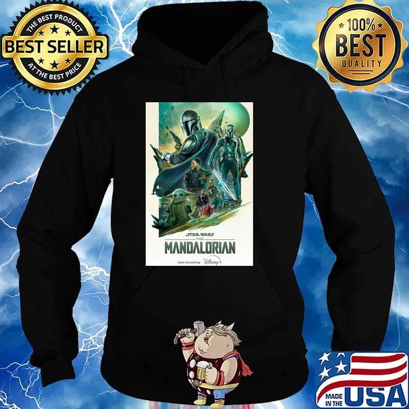 Star Wars The mandalorian poster now streaming Disney s Hoodie