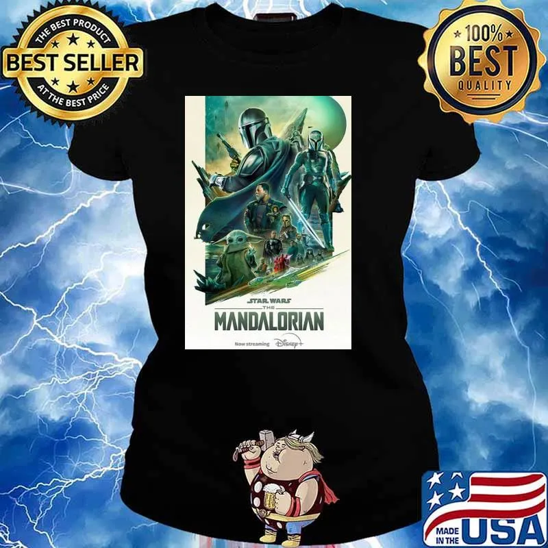 Star Wars The mandalorian poster now streaming Disney s Ladies tee