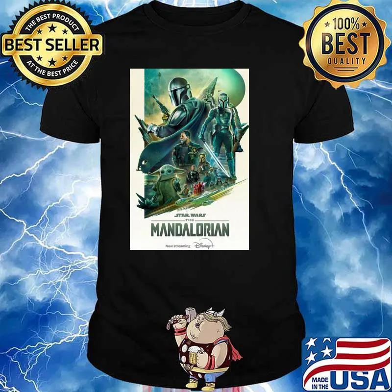 Star Wars The mandalorian poster now streaming Disney shirt