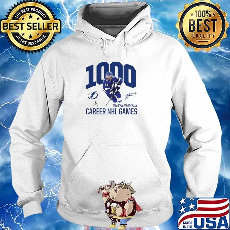 Steven Stamkos Tampa Bay Lightning 1000 Career Games signature s Hoodie