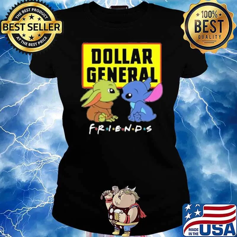 Stitch and Baby yoda Dollar general friends s Ladies tee