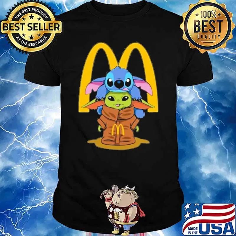 Stitch and baby yoda MCDONALD'S shirt