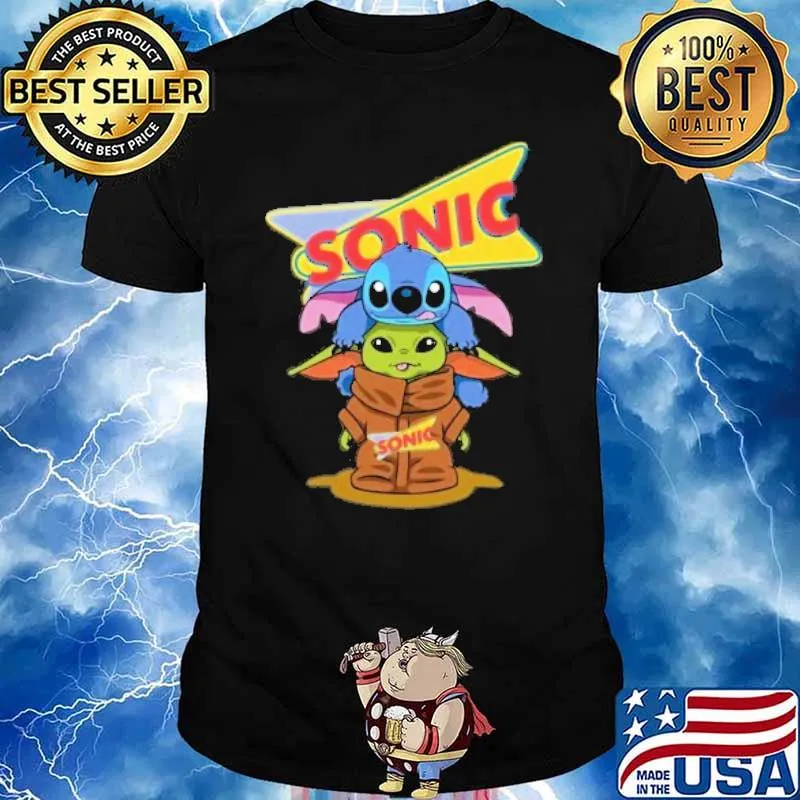 Stitch and baby yoda sonic shirt