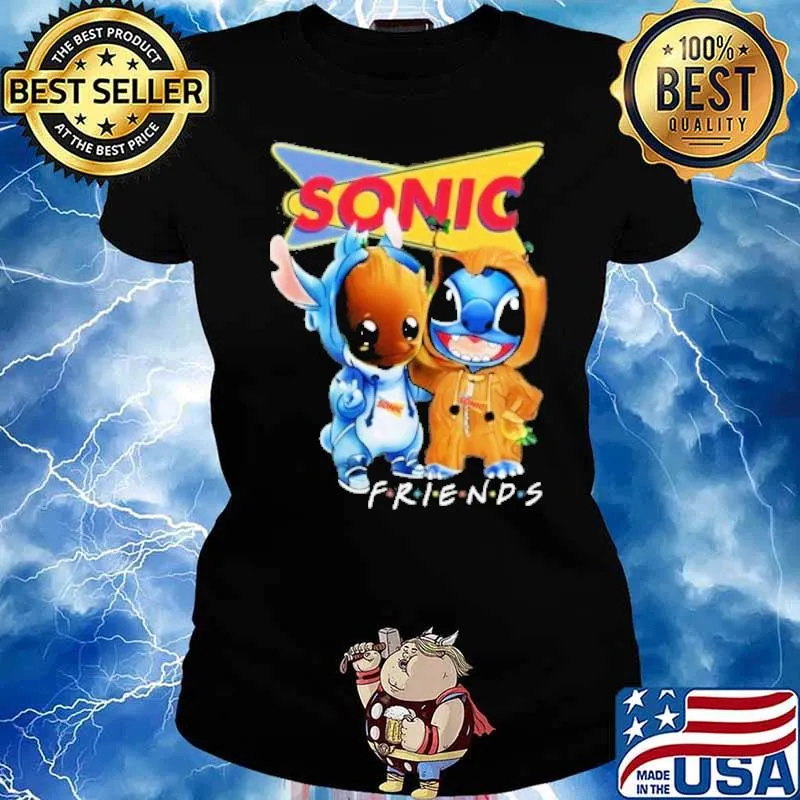 Stitch and groot friends SONIC DRIVE-IN s Ladies tee