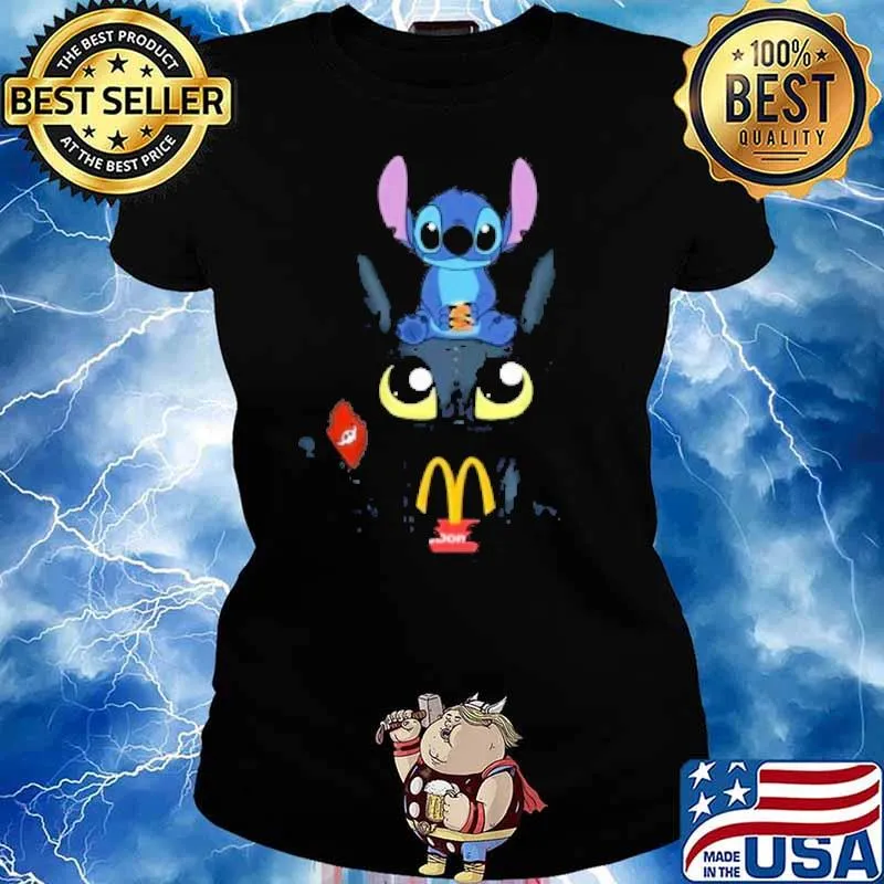 Stitch and toothless MCDONALD'S s Ladies tee