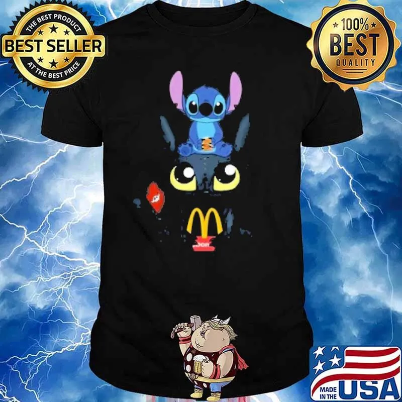 Stitch and toothless MCDONALD'S shirt