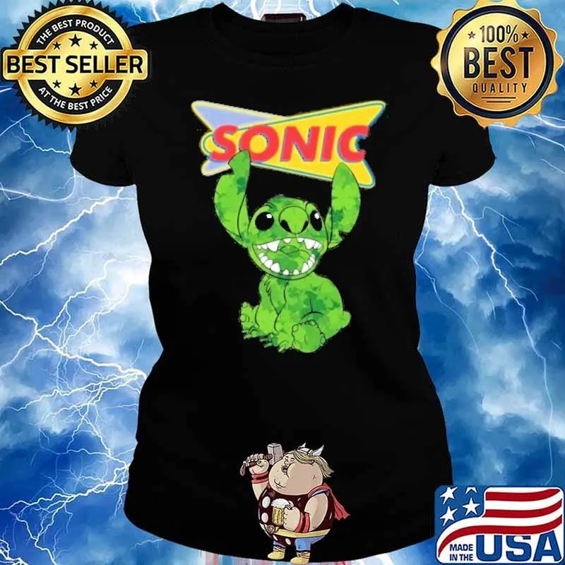 Stitch Patrick's day Irish SONIC DRIVE-IN s Ladies tee