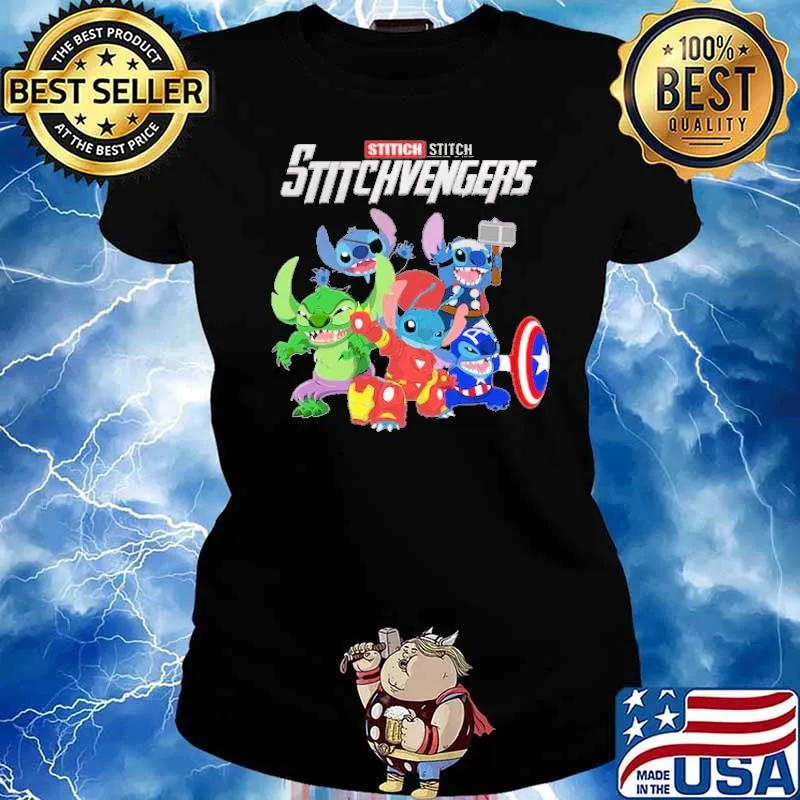 Stitich Vengers marvel Thor Iron man Hulk s Ladies tee