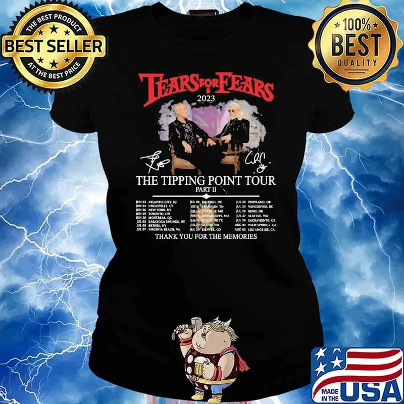 Tears for fears 2023 the tipping point tour thank you for the memories signature s Ladies tee