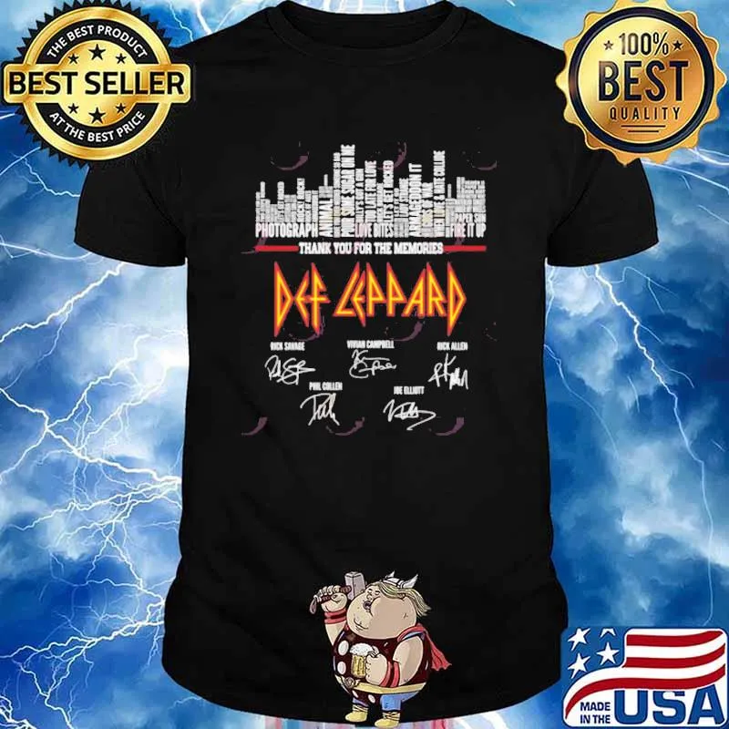 Thank You For The Memories Def Leppard Signatures photograph shirt