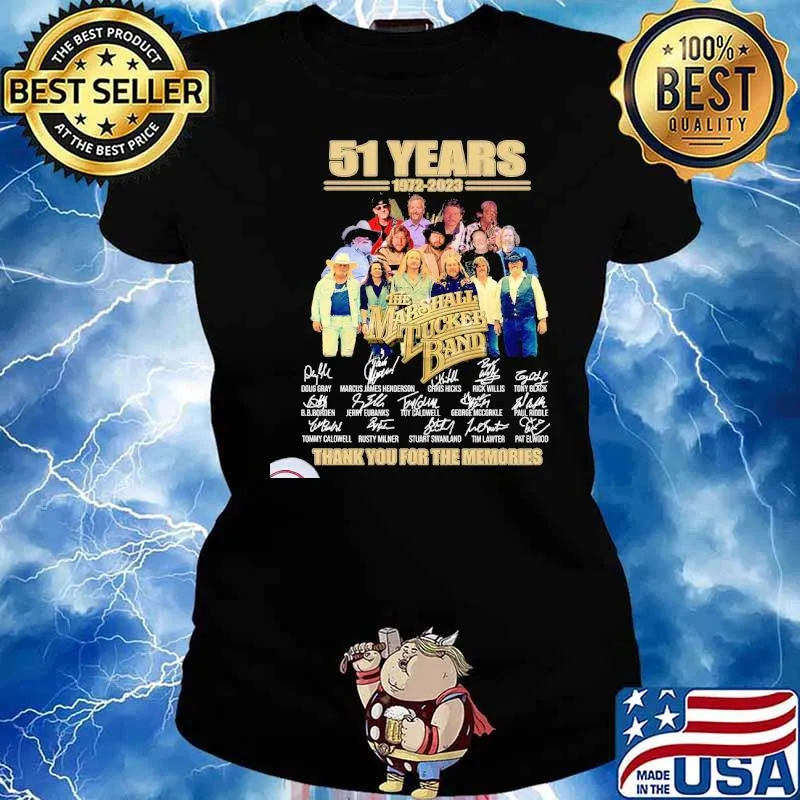The Marshall Tucker Band 51 Years Signatures thank you for the memories Shirt Ladies tee