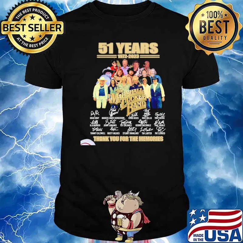The Marshall Tucker Band 51 Years Signatures thank you for the memories Shirt