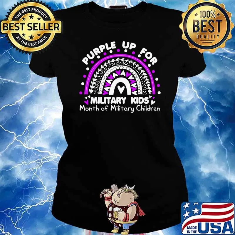 The Month Of The Military Child Purple Up For Military Rainbow T-Shirt Ladies tee