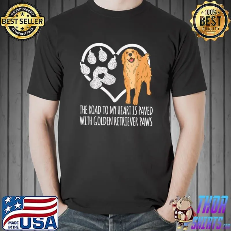 The Read To Heart Paved Golden Retriever Paws Lover T-Shirt