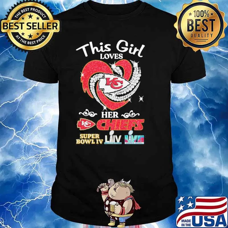 This girl loves Kansas city Chiefs her Chiefs super Bowl IV diamond shirt