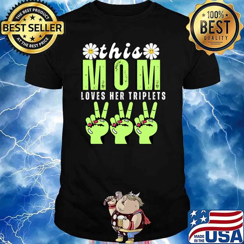 This Mom Loves Her Triplets Floral T-Shirt