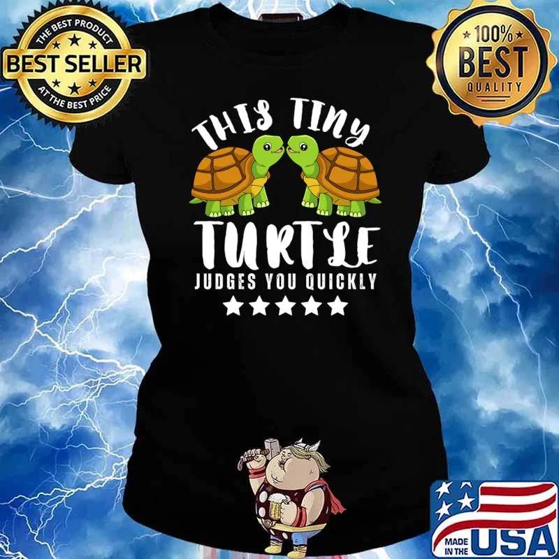 This Tiny Turtle Judges You Quickly Stars T-Shirt Ladies tee
