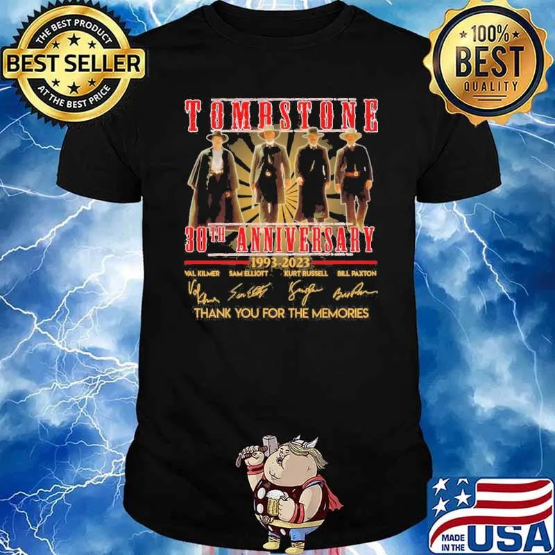 Tombstone 30th anniversary 1993-2023 thank you for the memories signatures shirt