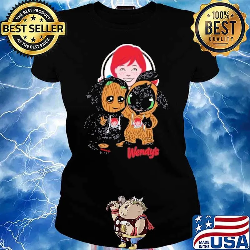 Toothless and groot wendy's s Ladies tee