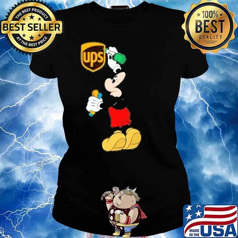 UPS mickey mouse draw pain s Ladies tee