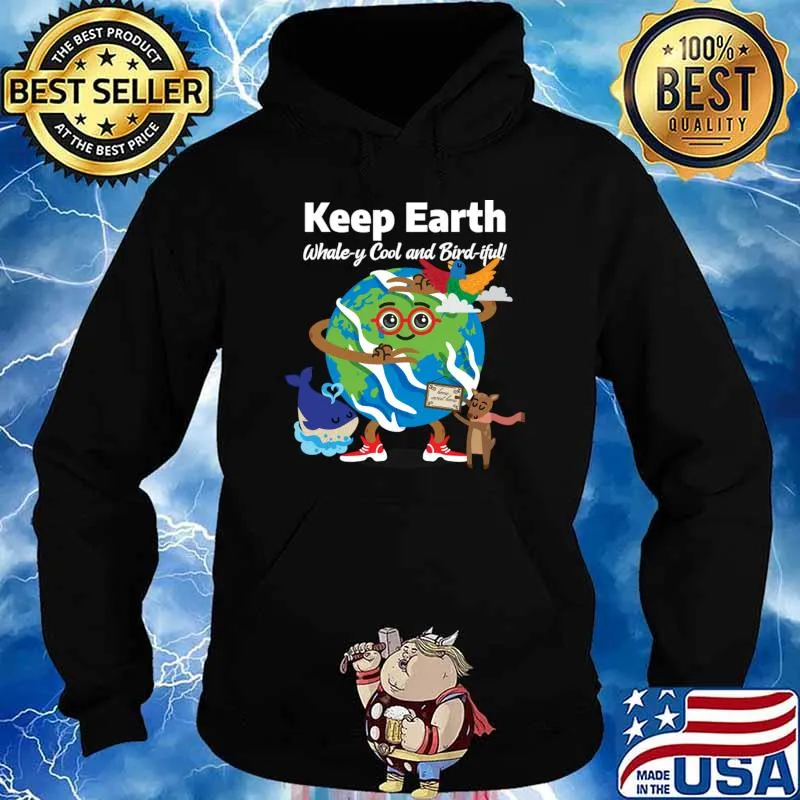 Whimsical Earth Day Celebration Adorable Whale And Bird Friends T-Shirt Hoodie