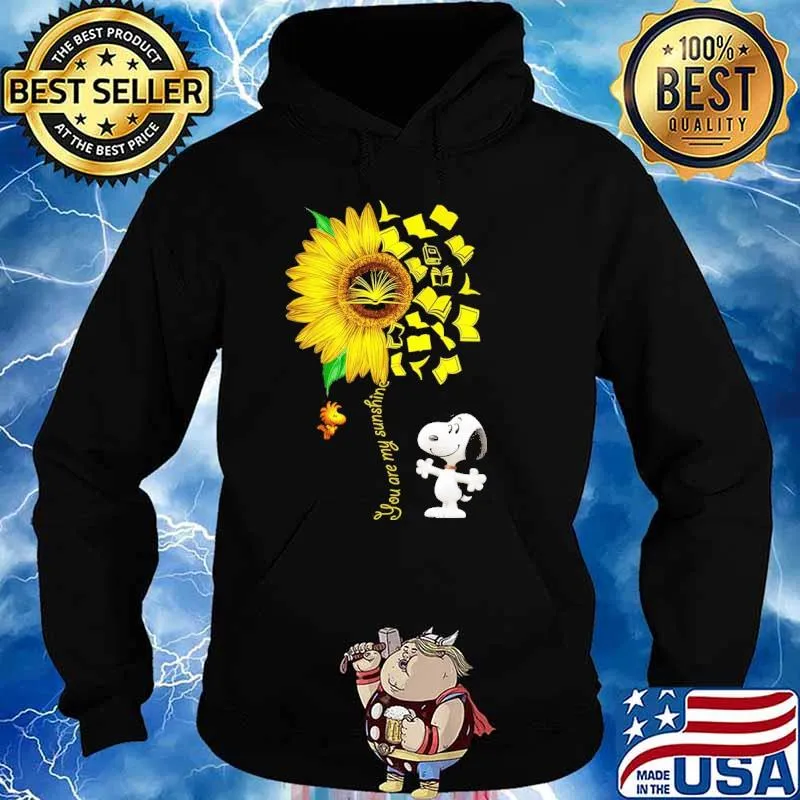 You are my sunshine snoopy and woodstock sunflower book s Hoodie
