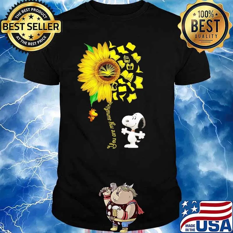 You are my sunshine snoopy and woodstock sunflower book shirt