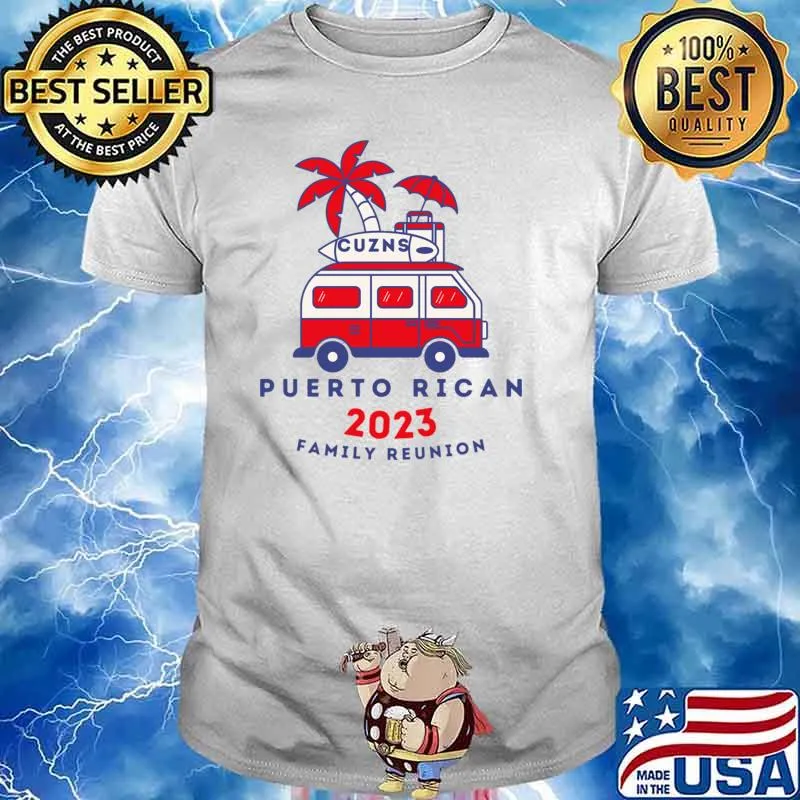 2023 PR Cuzns Family Reunion Car Palms Tree T-Shirt Unisex