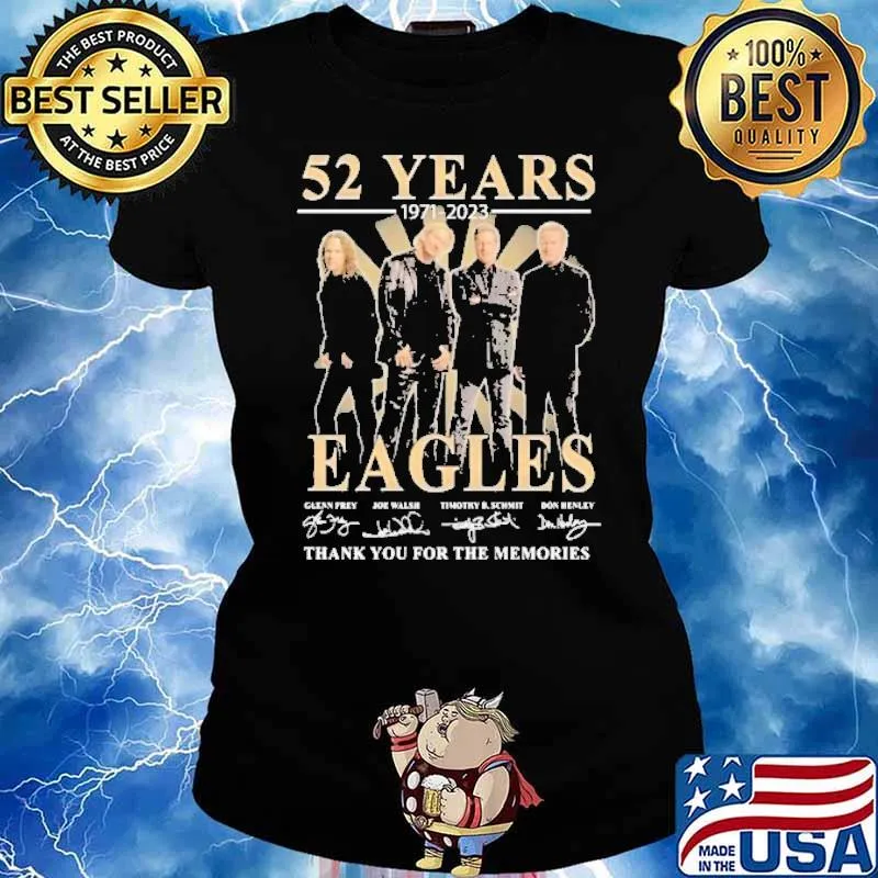52 years 1971 2023 Eagles thank you for the memories signature s Ladies tee