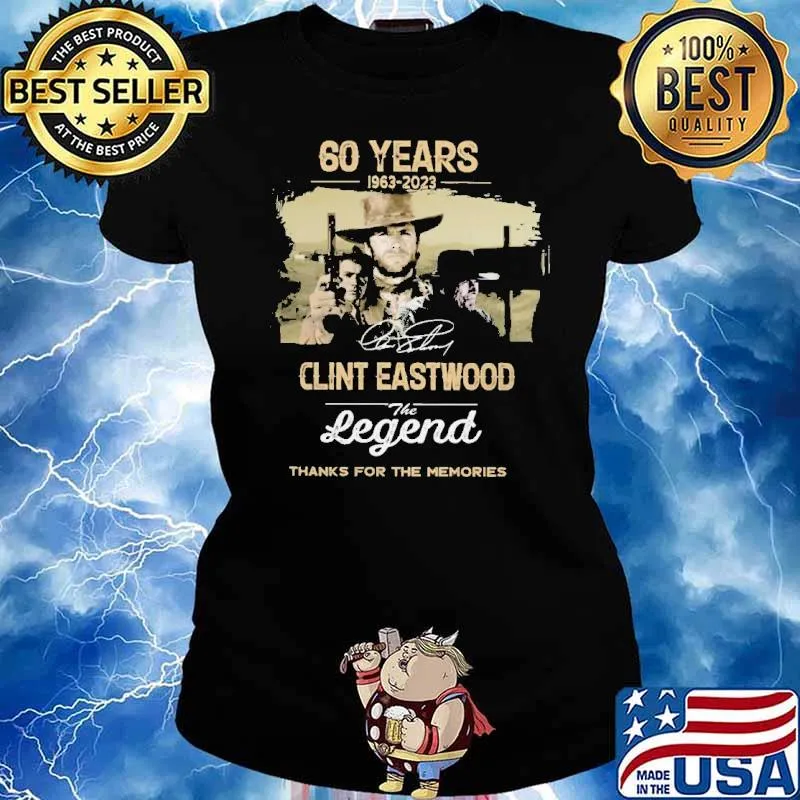 60 years 1963 2023 Clint Eastwood legend thanks the memories signature s Ladies tee