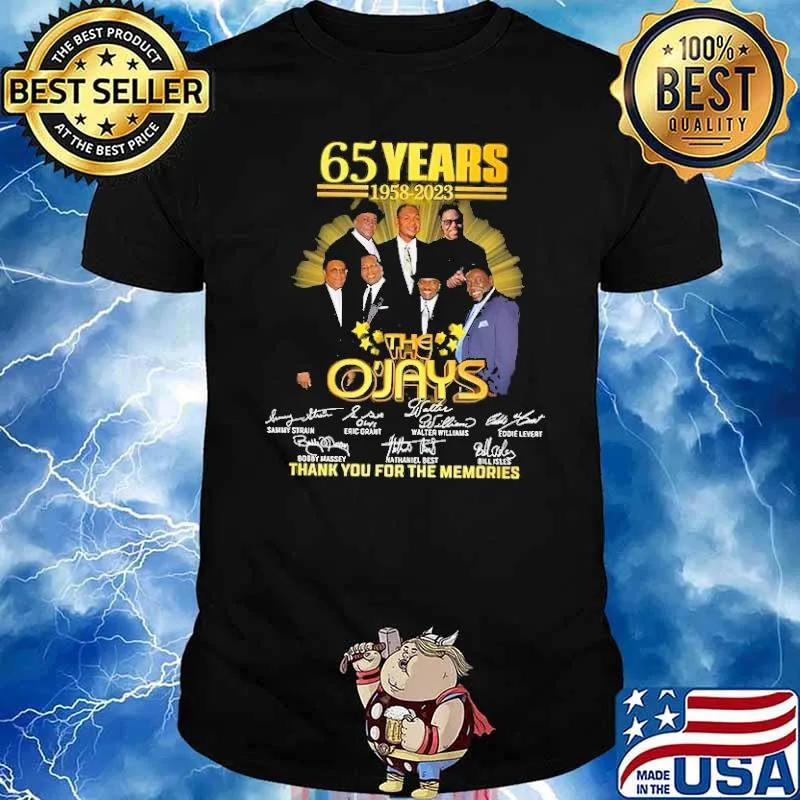 65 years 1958 2023 the O'jays thank you for the memories signatures shirt