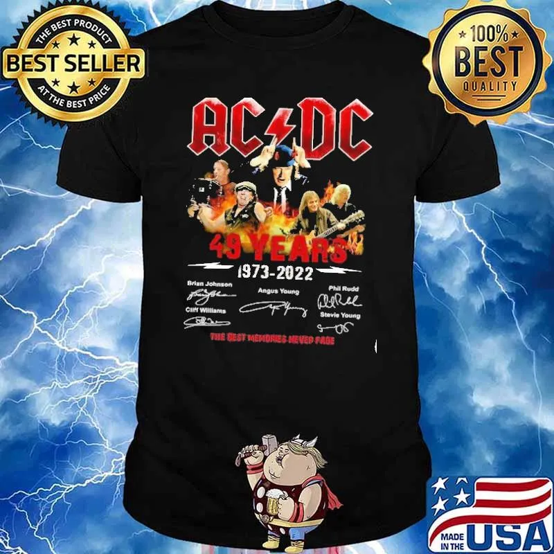 AC DC 49 years 1973-2022 the best memories never fade signatures s Unisex