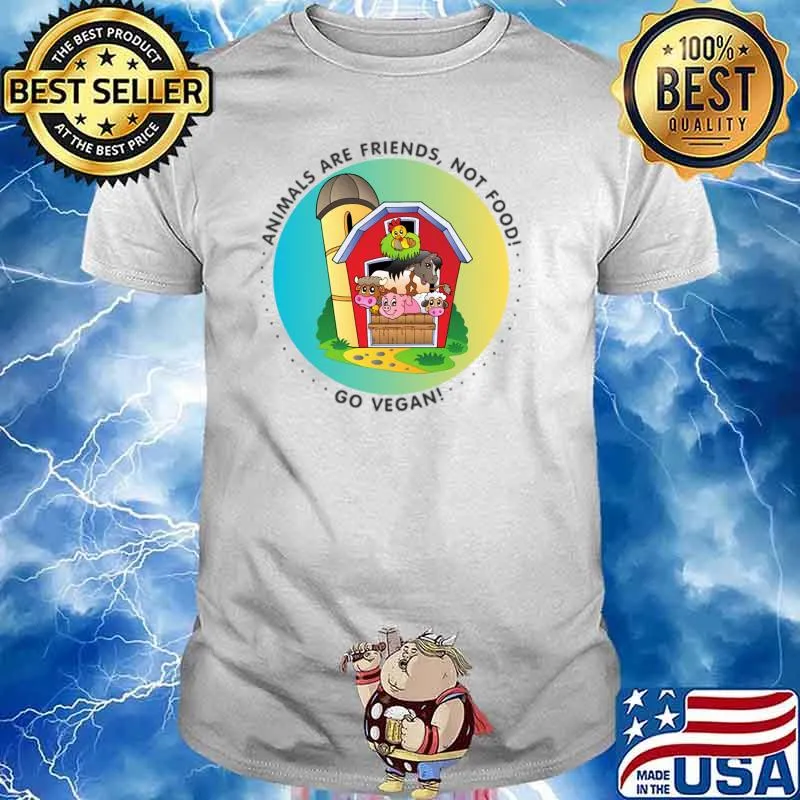 Animals are friends, not food! Go Vegan! farm pig cow T-Shirt